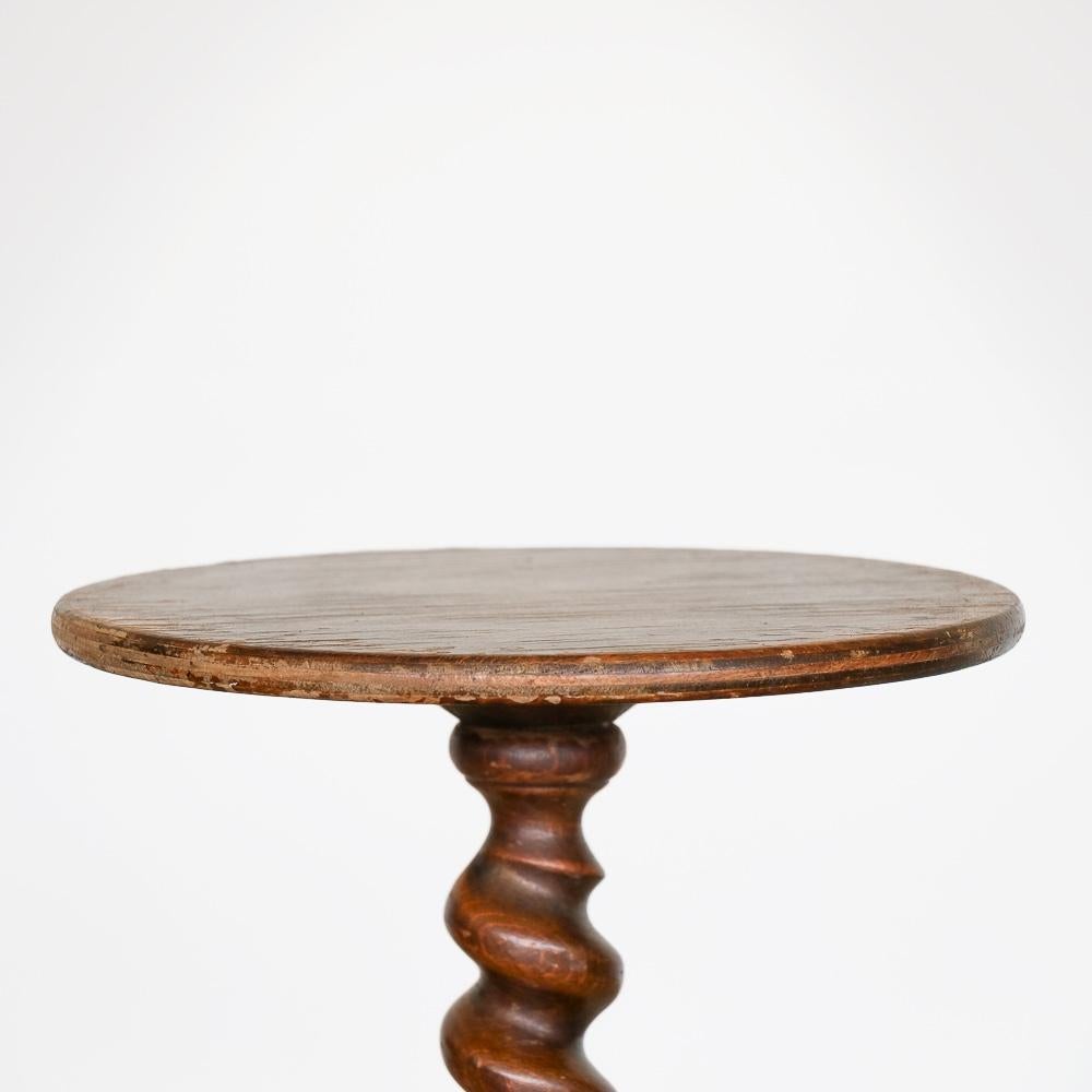Wood French Twisted Oak Pedestal Table