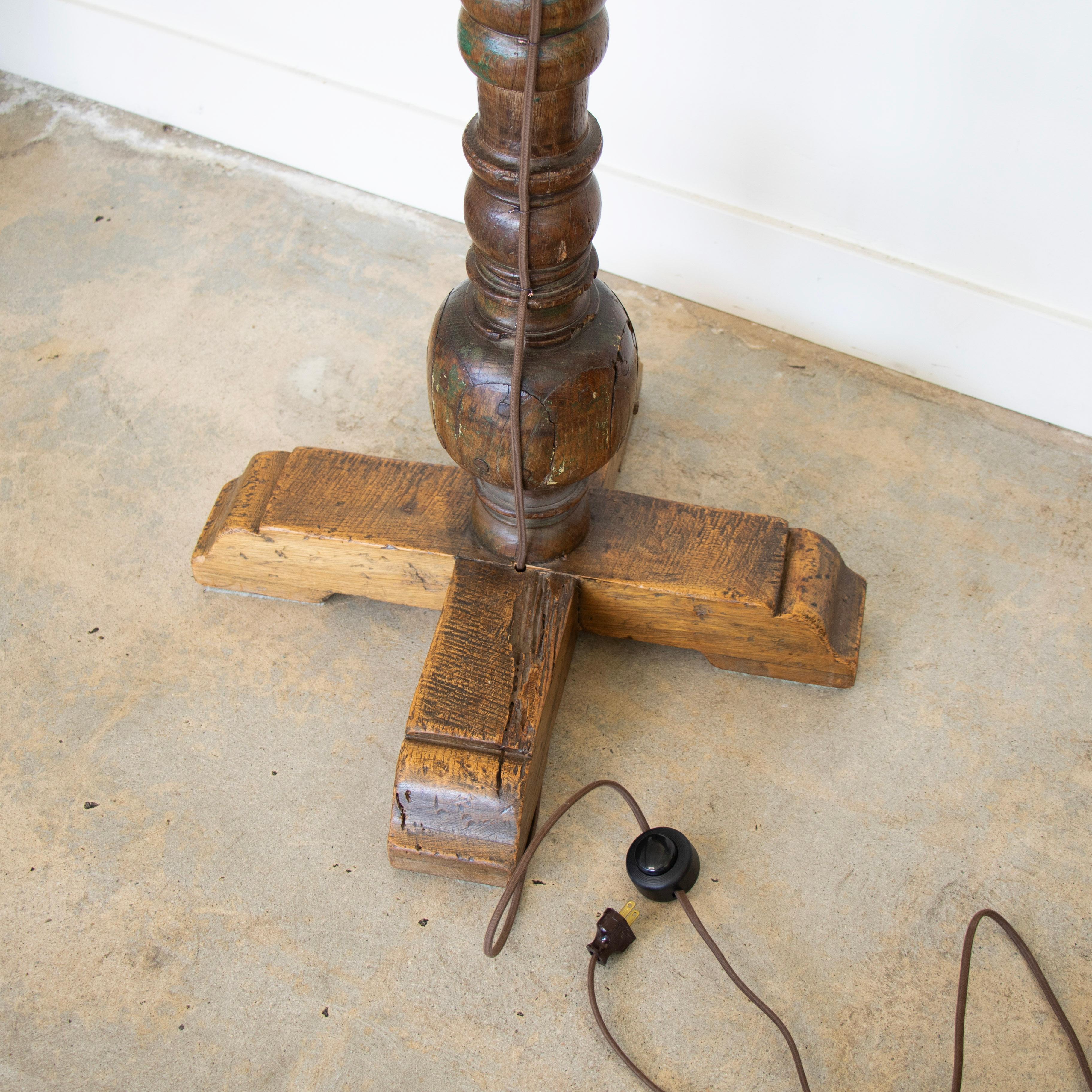 French Twisted Wood Floor Lamp For Sale 3