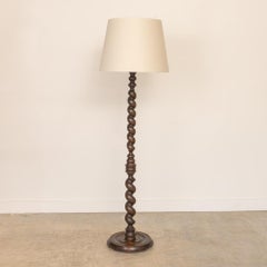 French Twisted Wood Floor Lamp