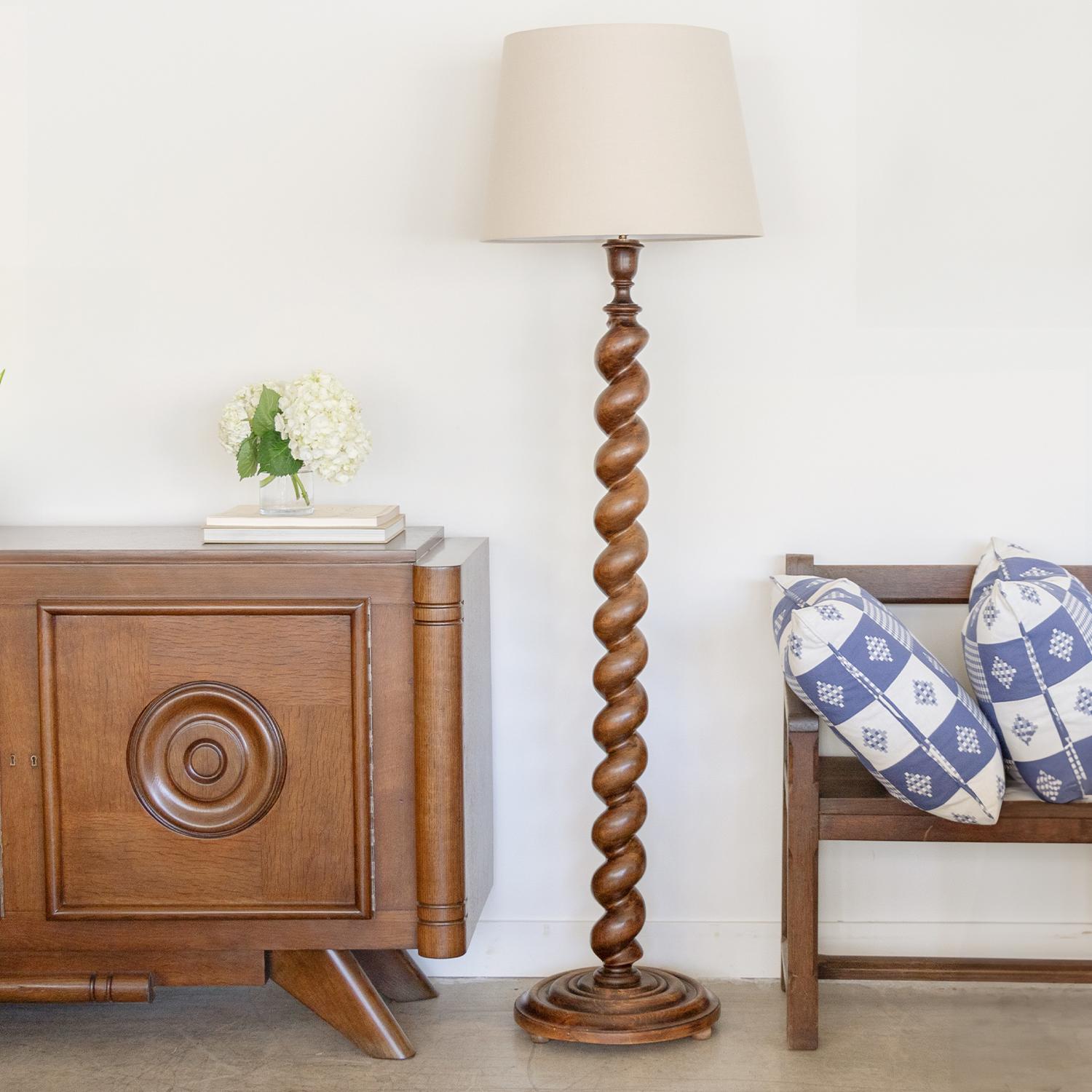 Twisted wood floor lamp clearance