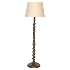 French Twisted Wood Floor Lamp
