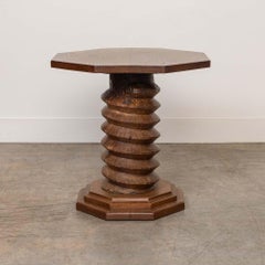 French Twisted Wood Gueridon Table