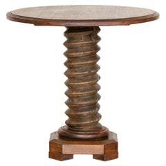 French Twisted Wood Gueridon Table