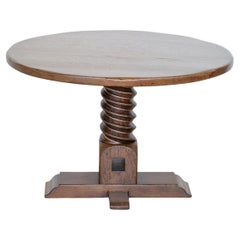 French Twisted Wood Gueridon Table