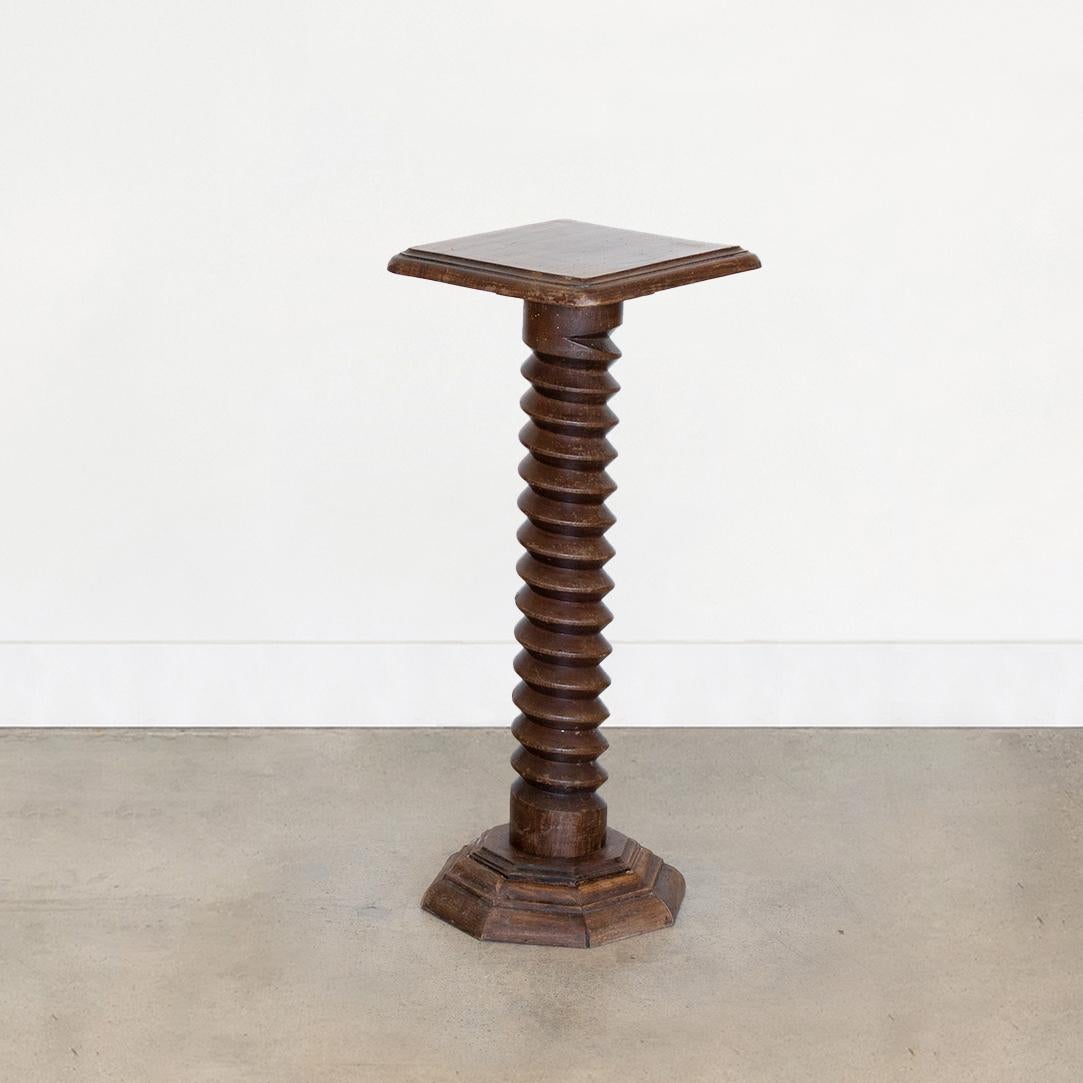 20th Century French Twisted Wood Pedestal Table