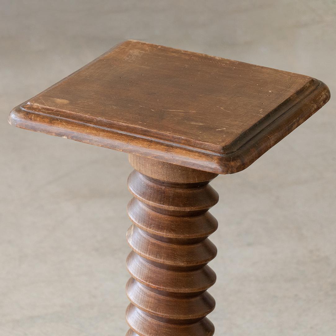 French Twisted Wood Pedestal Table 1