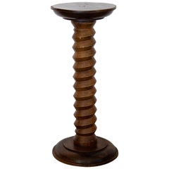 French Twisted Wood Pedestal Table