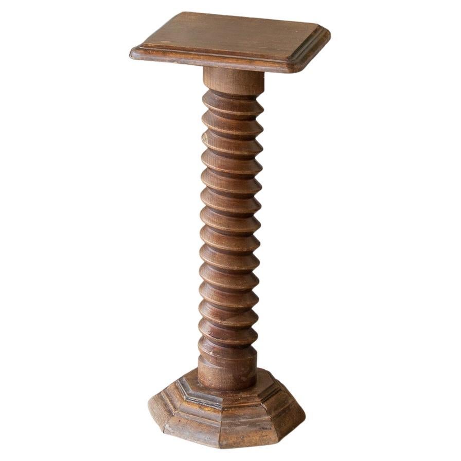 French Twisted Wood Pedestal Table