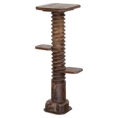 Used French Twisted Wood Pedestal Table