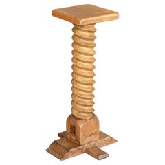 French Twisted Wood Pedestal Table