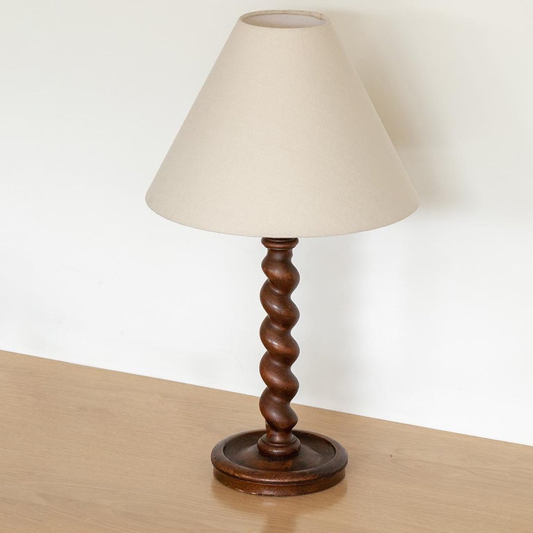French Twisted Wood Table Lamp at 1stDibs