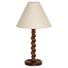 French Twisted Wood Table Lamp