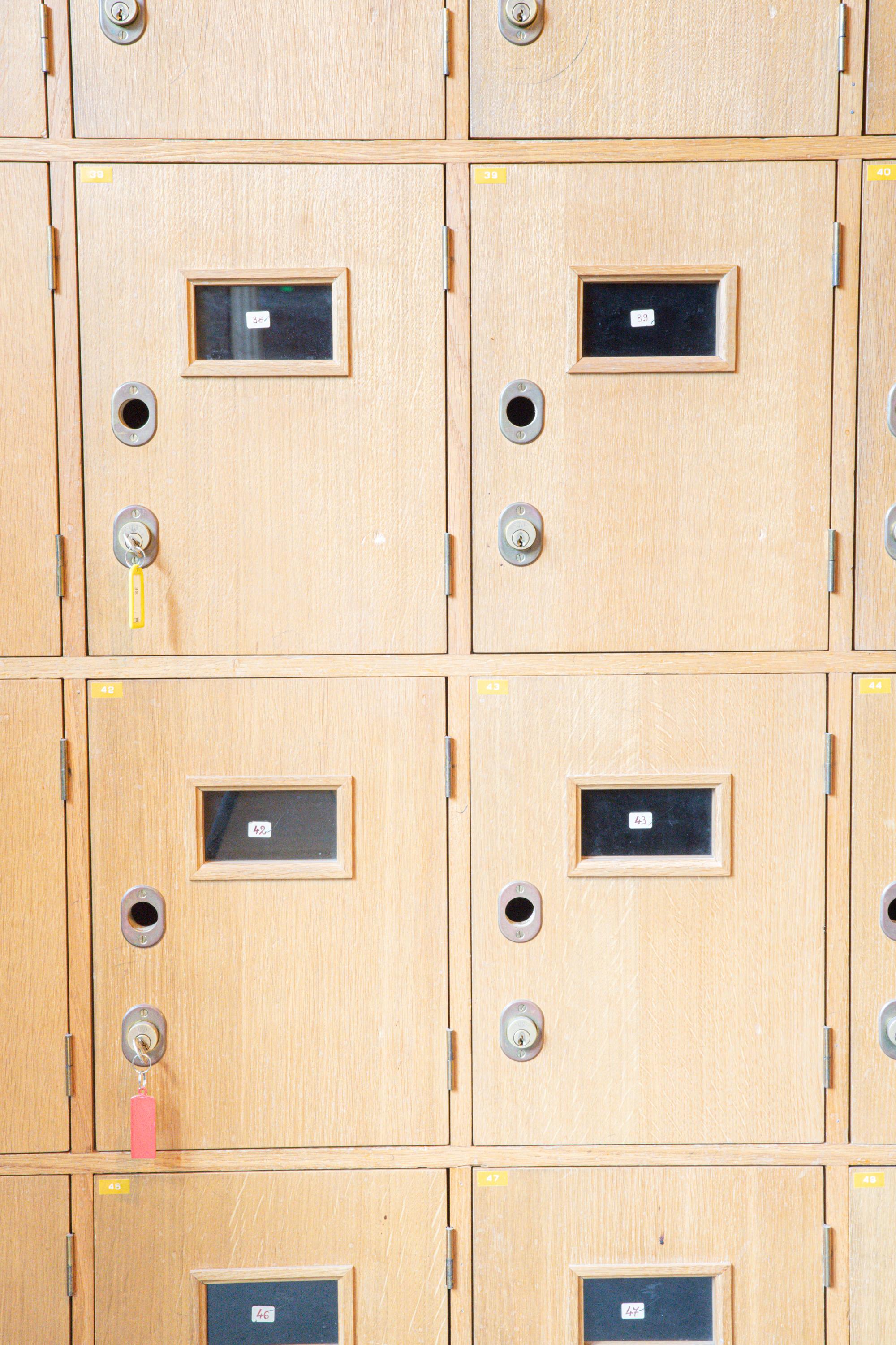 20th Century French Two-Door Oak Locker with Multi-Door Interior