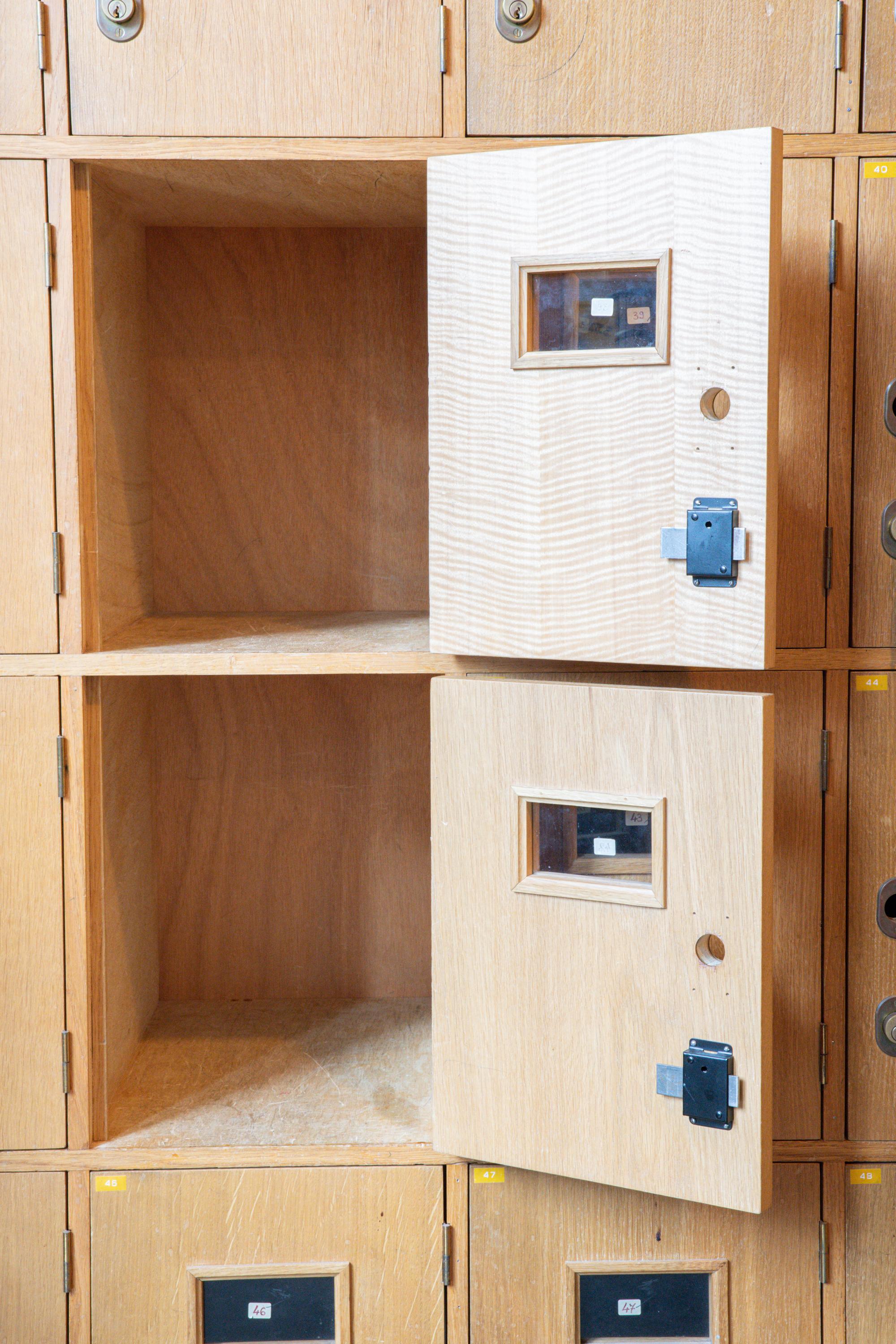 French Two-Door Oak Locker with Multi-Door Interior 1
