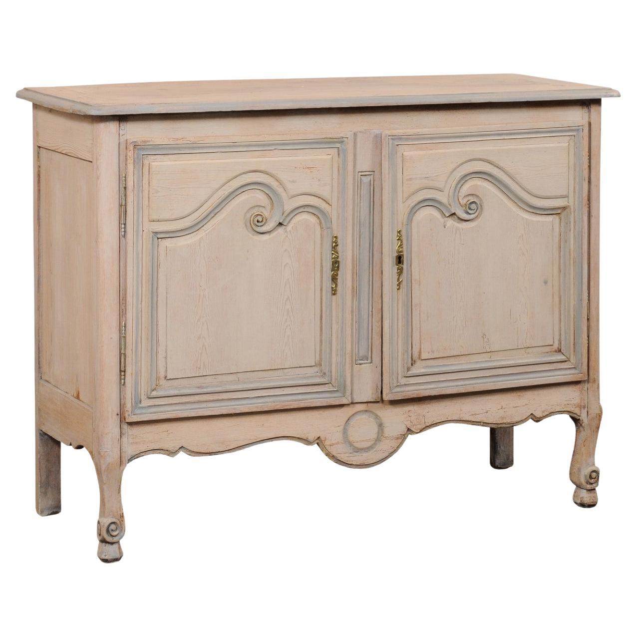 French Two-Door Painted Wood Buffet Cabinet, 19th C.