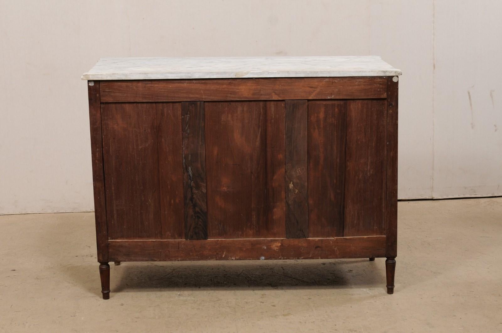 French Two-Drawer Neoclassical Style Chest w/ Original Marble Top, Early 19th C. For Sale 6