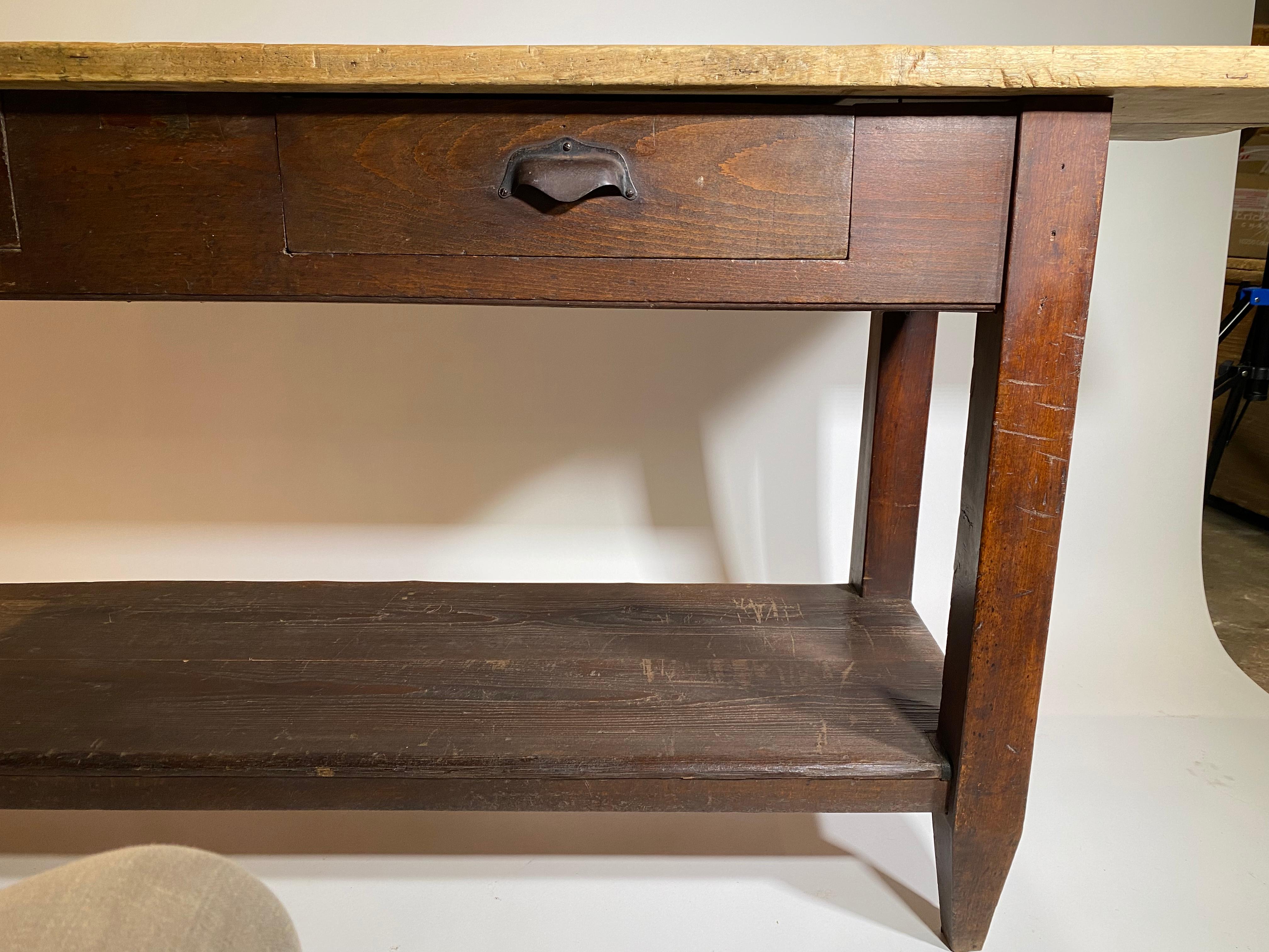 French 19th Century 2 Drawer console - Work Table For Sale 1