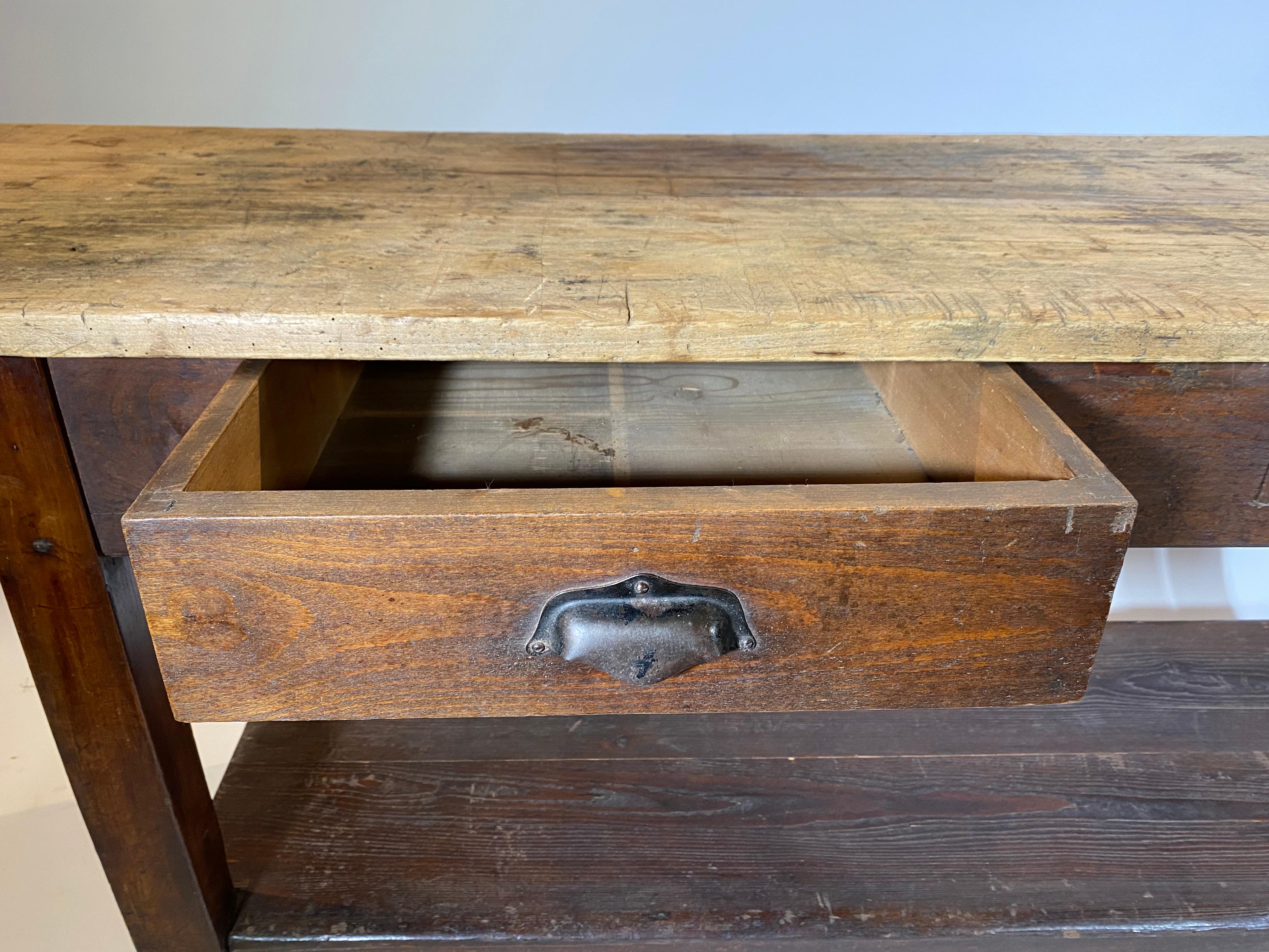 Konsole mit 2 Schubladen aus dem 19. Jahrhundert - Arbeitstisch im Angebot 2