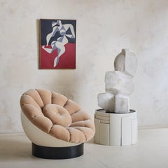 Pintura francesa al óleo sobre lienzo "Dos figuras" de Pierre Fulcrand, años 60