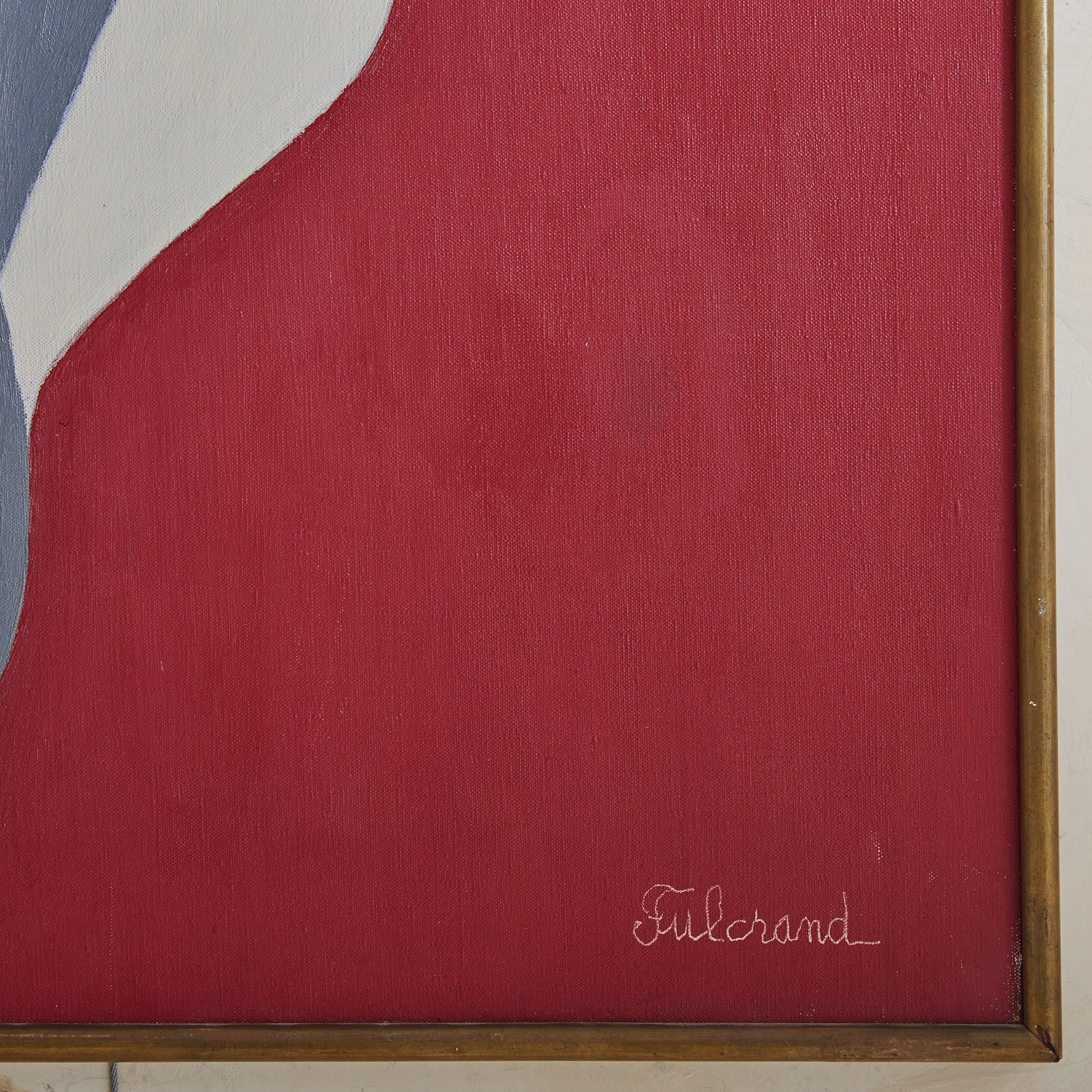 Französisches Gemälde „Zwei Figuren“, Öl auf Leinwand, Gemälde von Pierre Fulcrand, 1960er Jahre im Angebot 2
