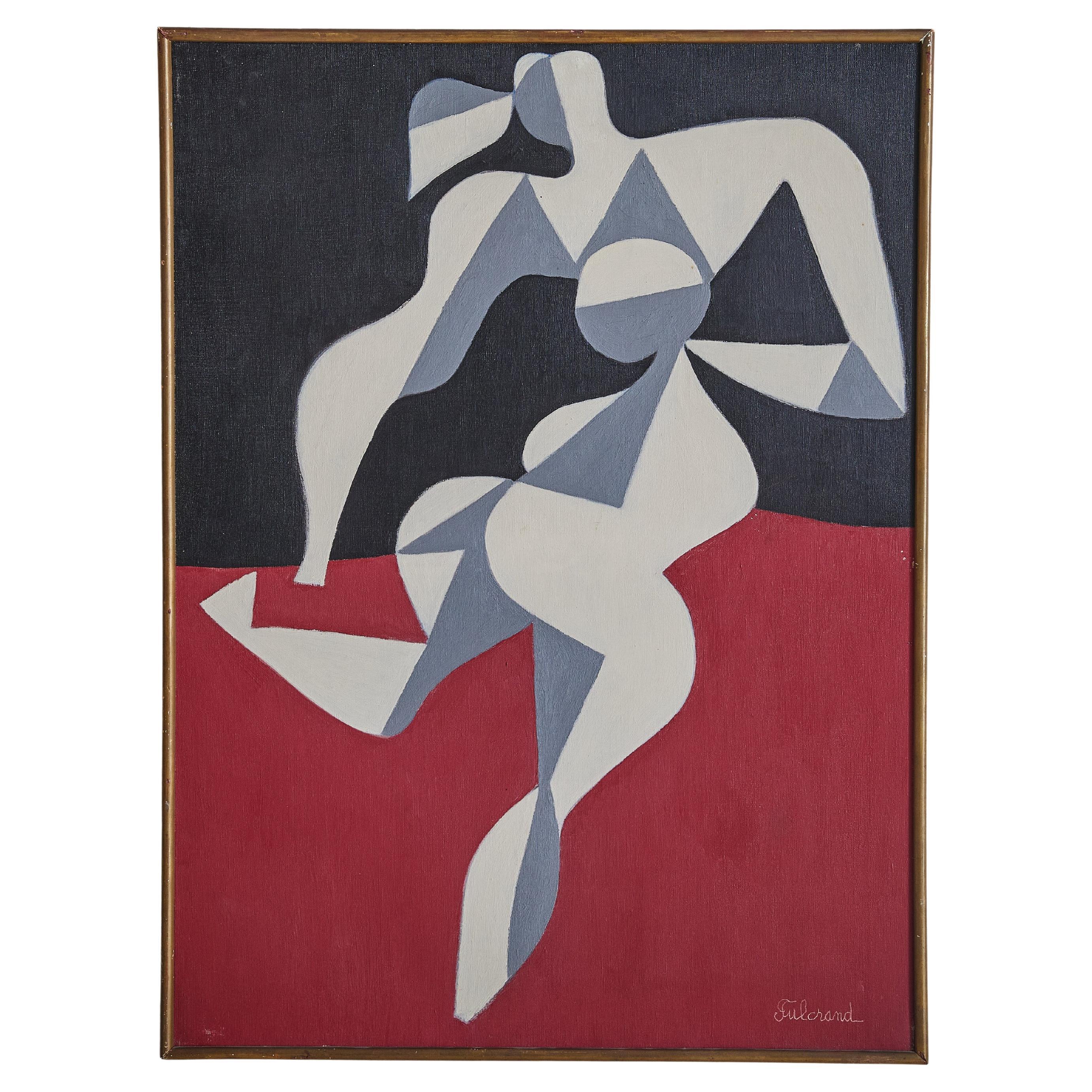 « Deux figures », huile sur toile de Pierre Fulcrand, années 1960