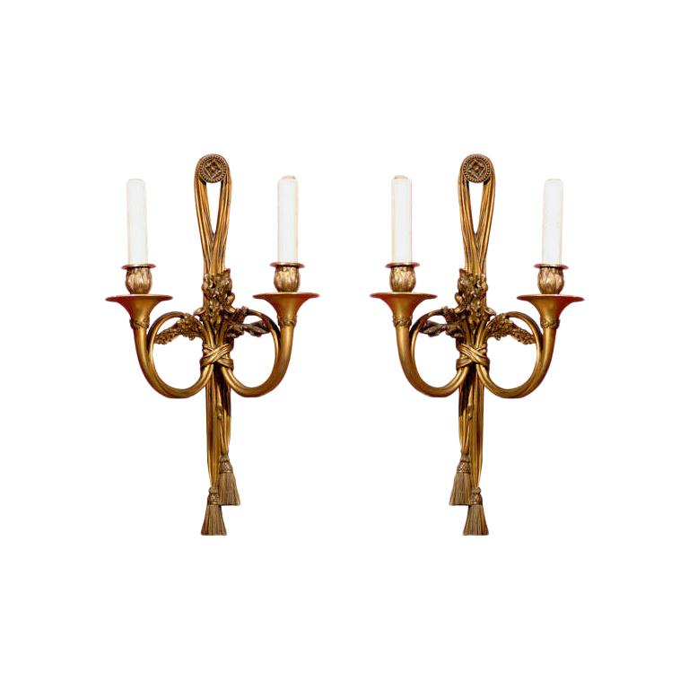 French Two-Light Sconces
