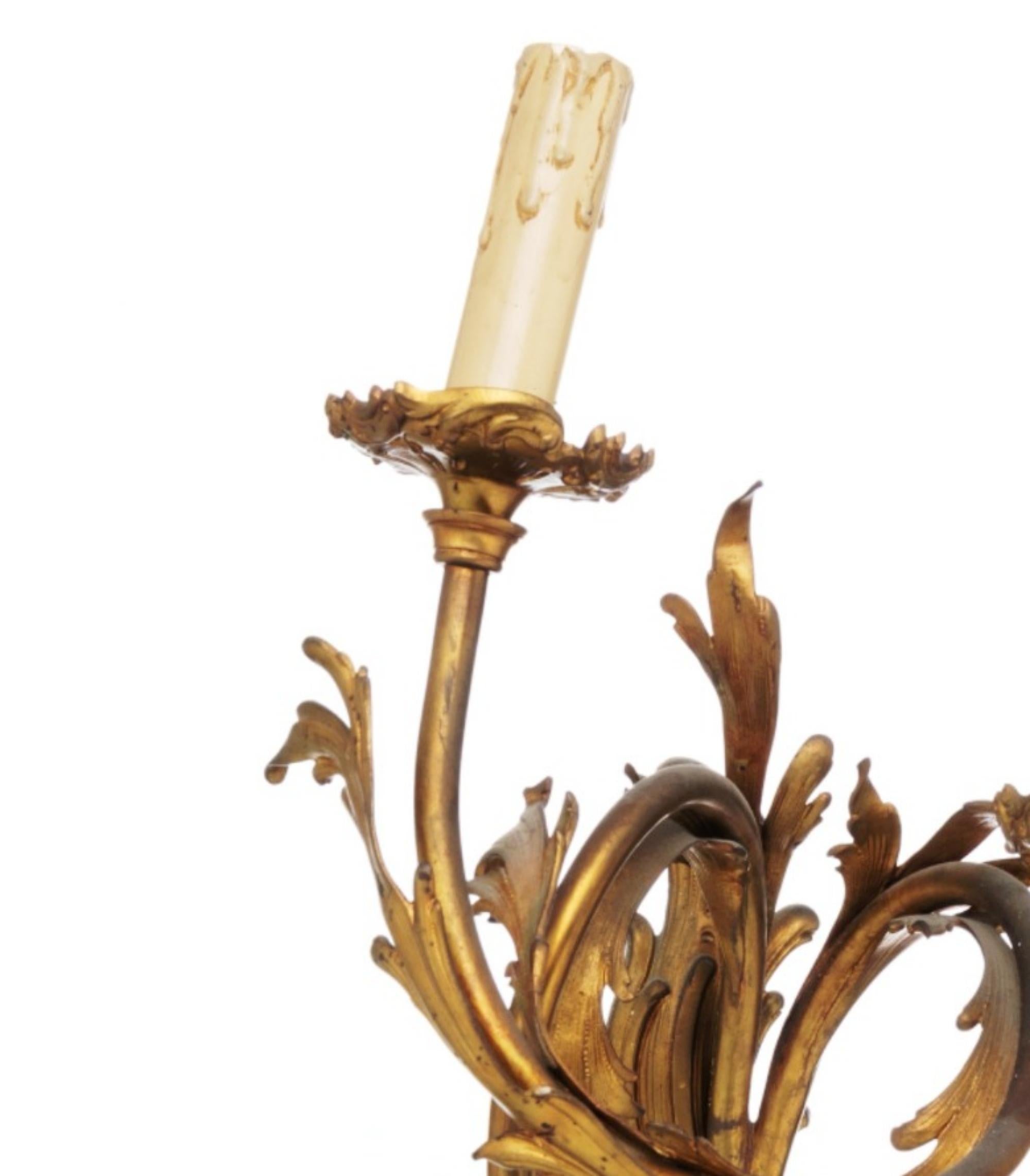 Louis XV French Two Light Wall Appliance, 19th Century For Sale