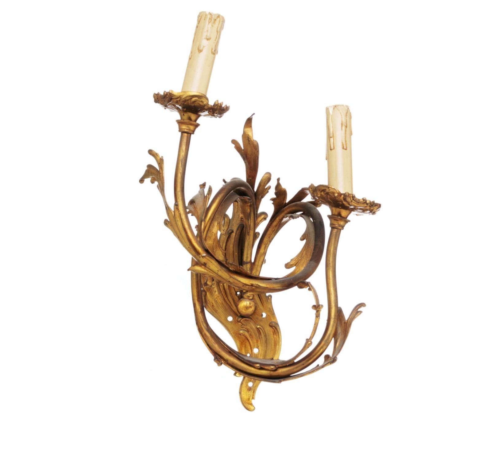 French Two Light Wall Appliance, 19th Century In Good Condition For Sale In Madrid, ES