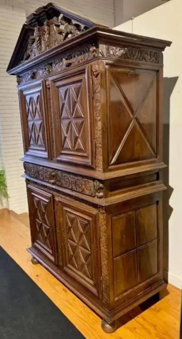 Wood French, Two-Section Cabinet, 18th Century For Sale