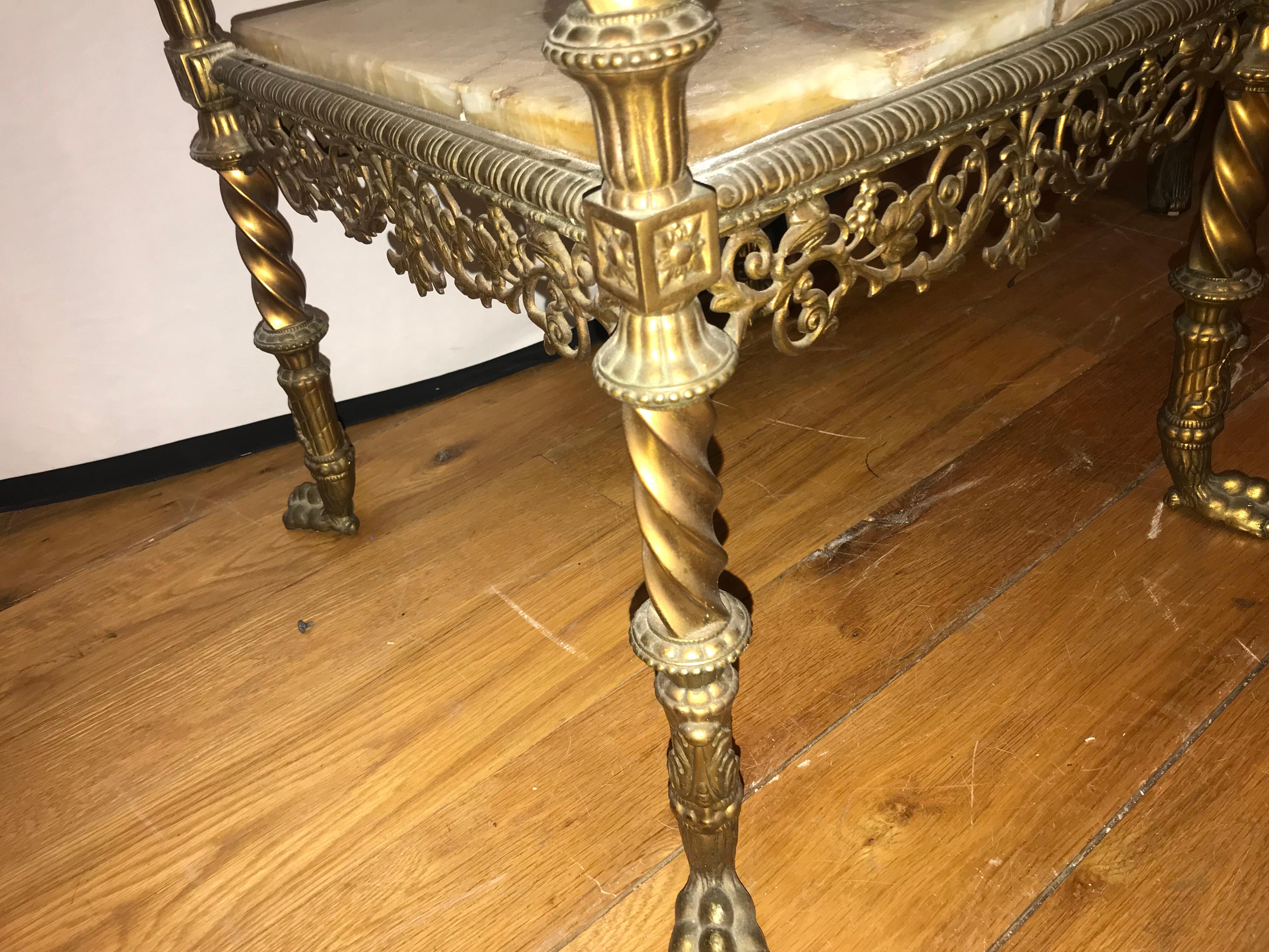 French Two-Tier Bronze and Alabaster Pedestal or End Table 7