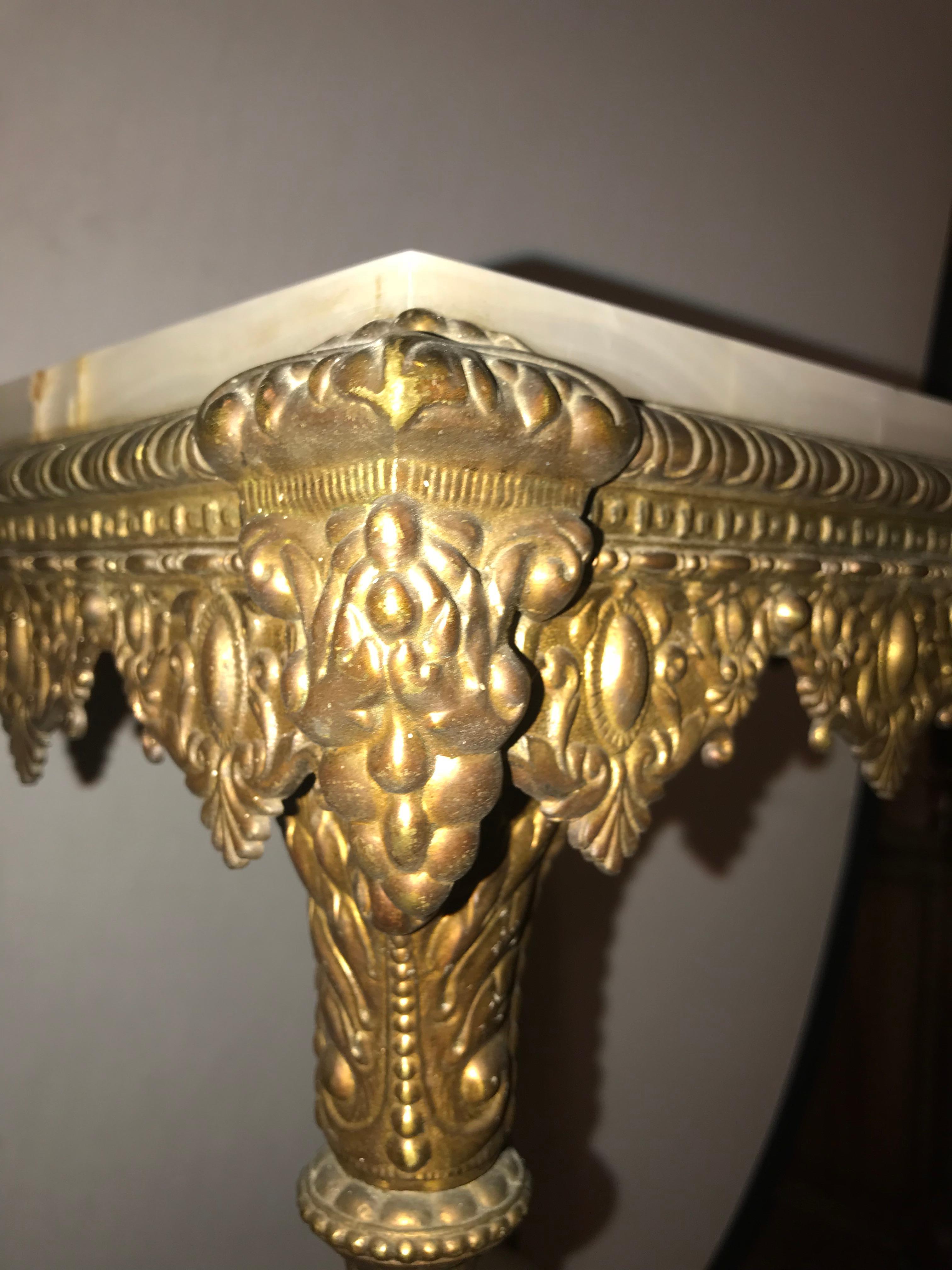 French Two-Tier Bronze and Alabaster Pedestal or End Table 11