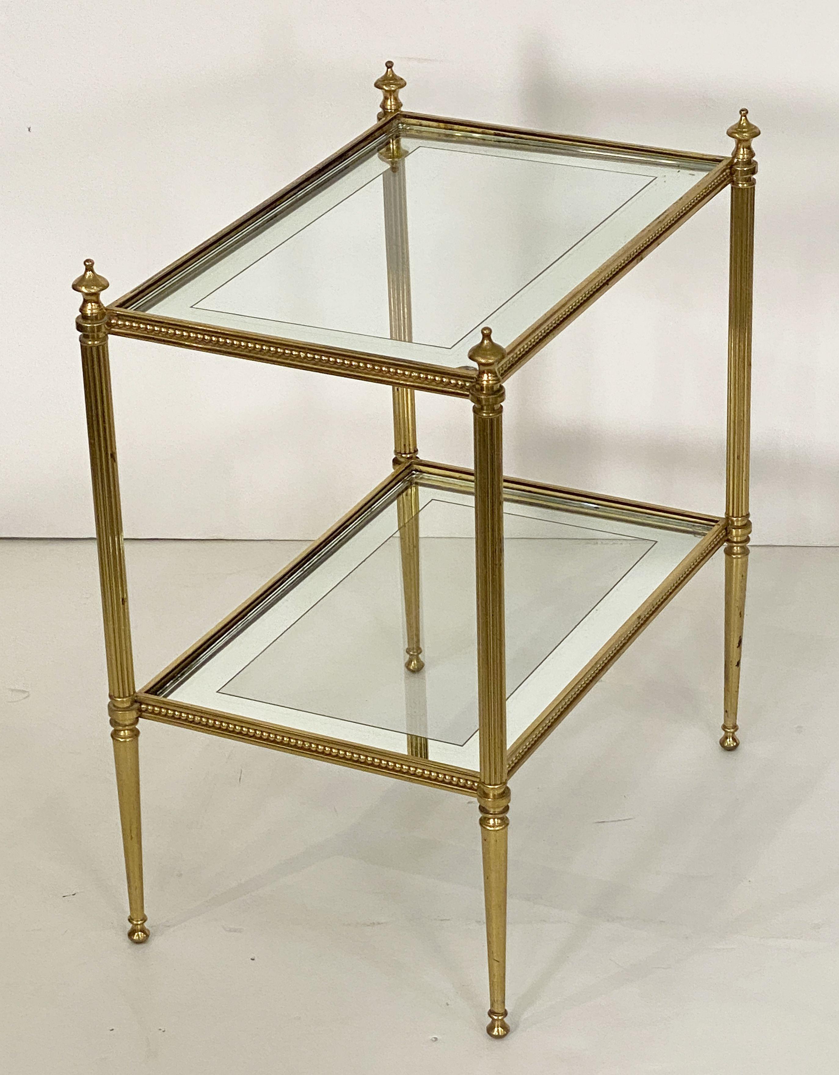 French Two-Tiered Cocktail End or Side Table of Gilt Bronze and Glass 4