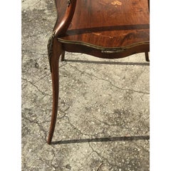 French Two Tiered Inlaid Tray Table