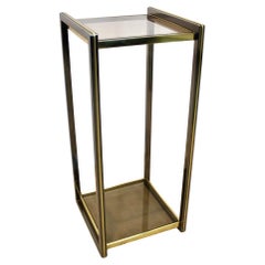 French Two-Tiered Maison Jansen Pedestal Console with Brass Accents