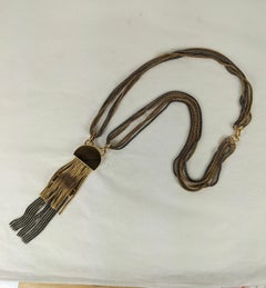 French Two Toned Articulated Tassel Necklace, YSL