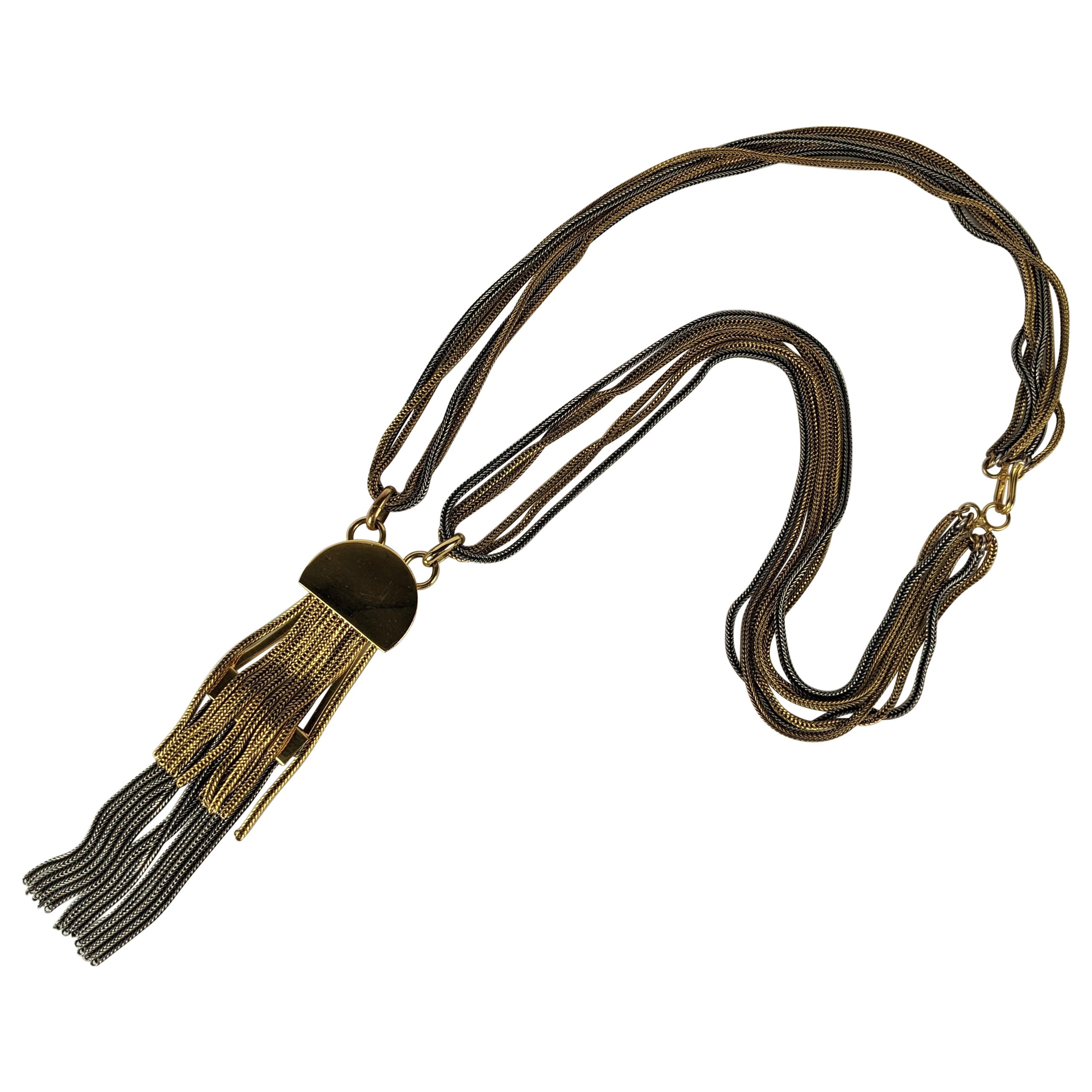 Collar francés de borlas articuladas bicolor, YSL