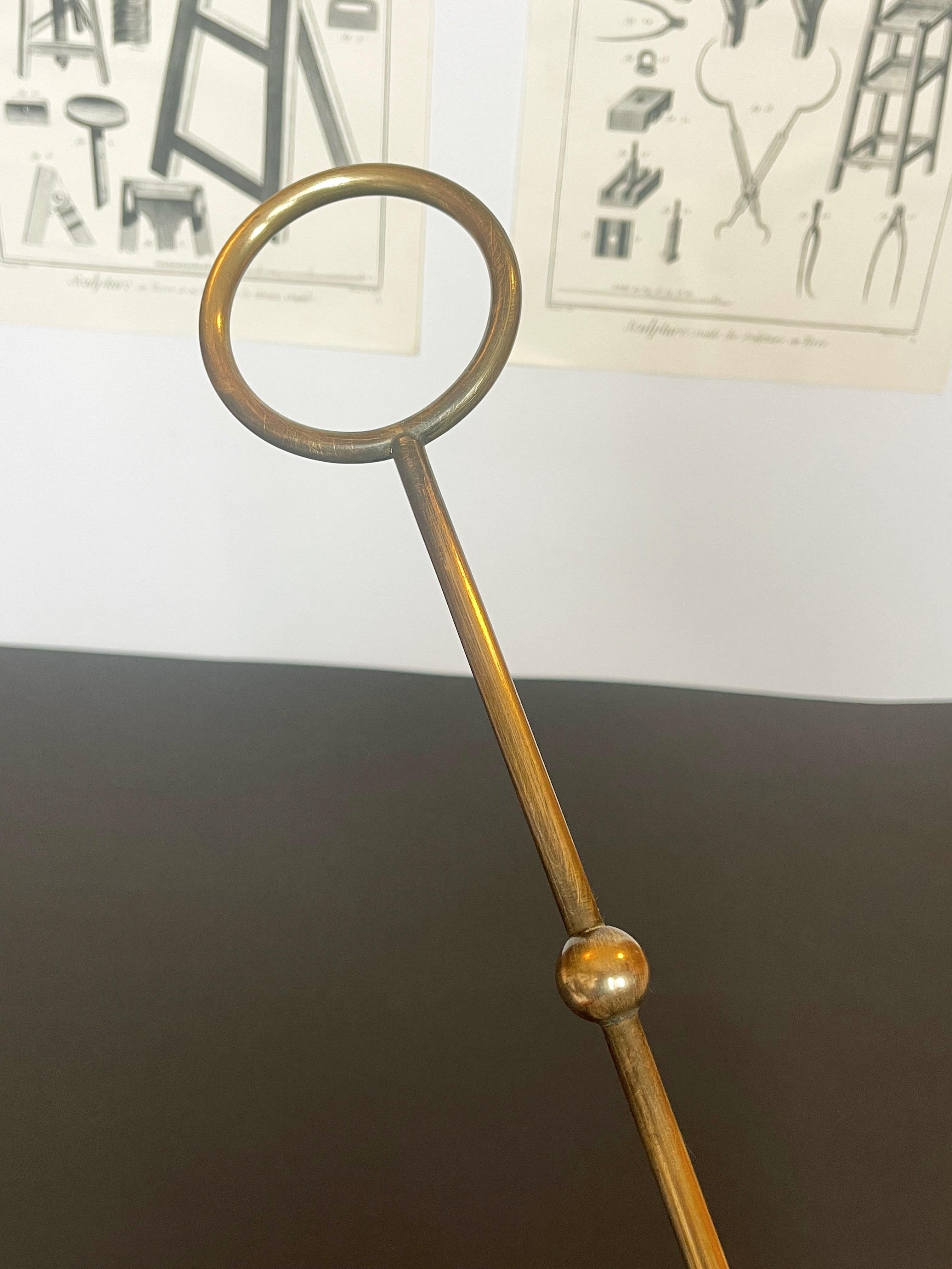 20th Century French Umbrella-Shaped White Metal and Brass Umbrella Stand, 1950s