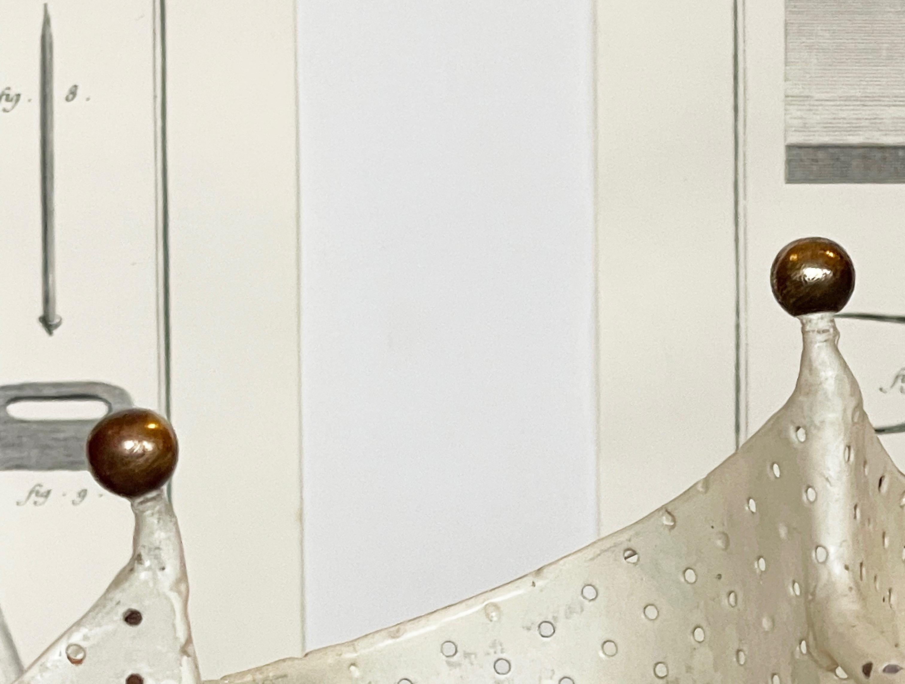 French Umbrella-Shaped White Metal and Brass Umbrella Stand, 1950s 2