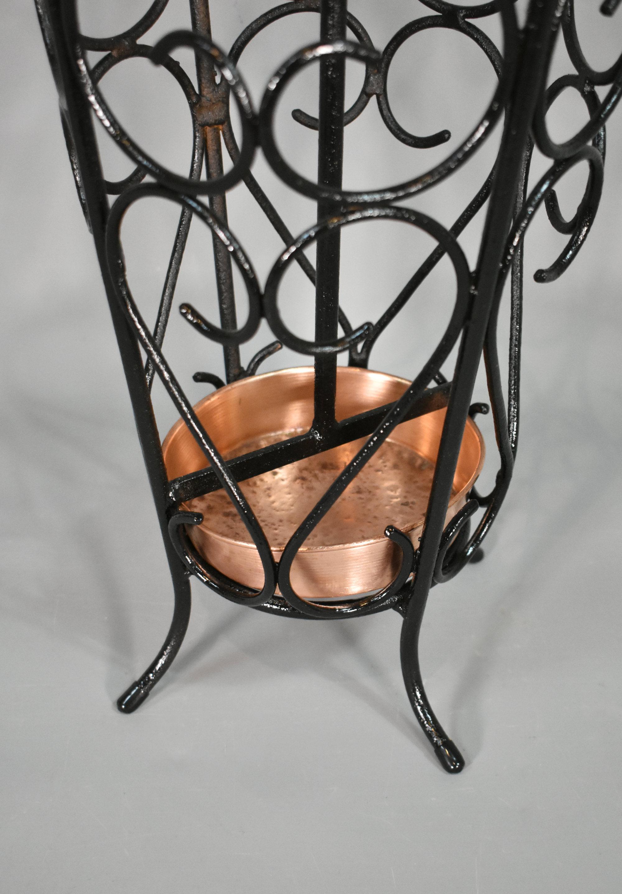 Copper French Umbrella Stand in Wrought Iron 1950s For Sale