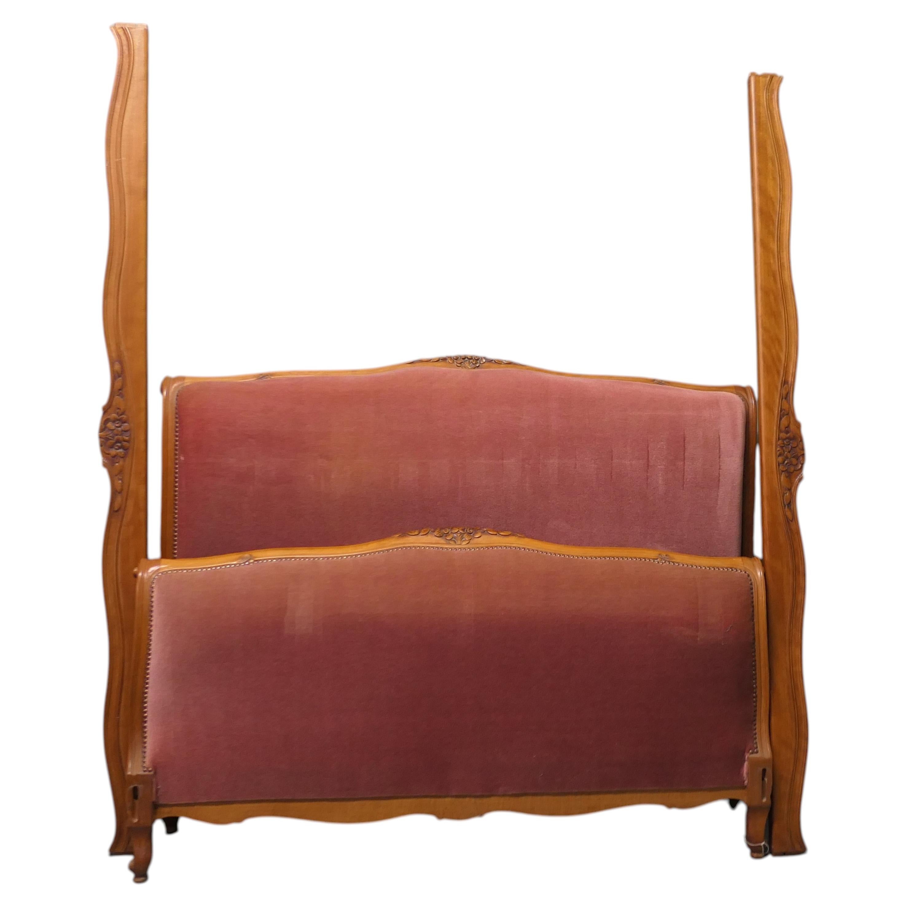 French Upholstered Château Double Bed For Sale