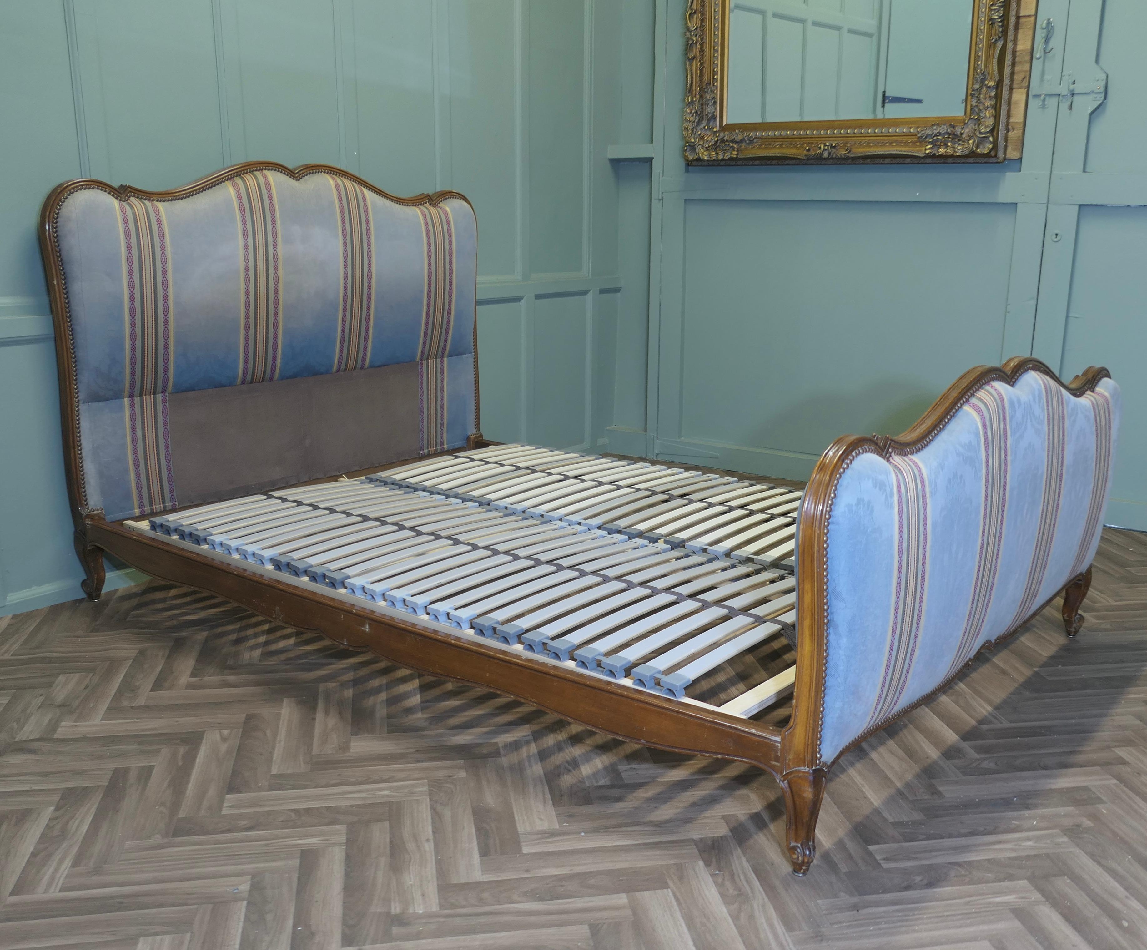 Mid-20th Century French Upholstered Double Bed