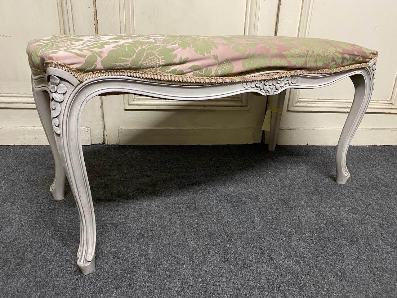 French Upholstered Duet Stool In Good Condition For Sale In Seaford, GB