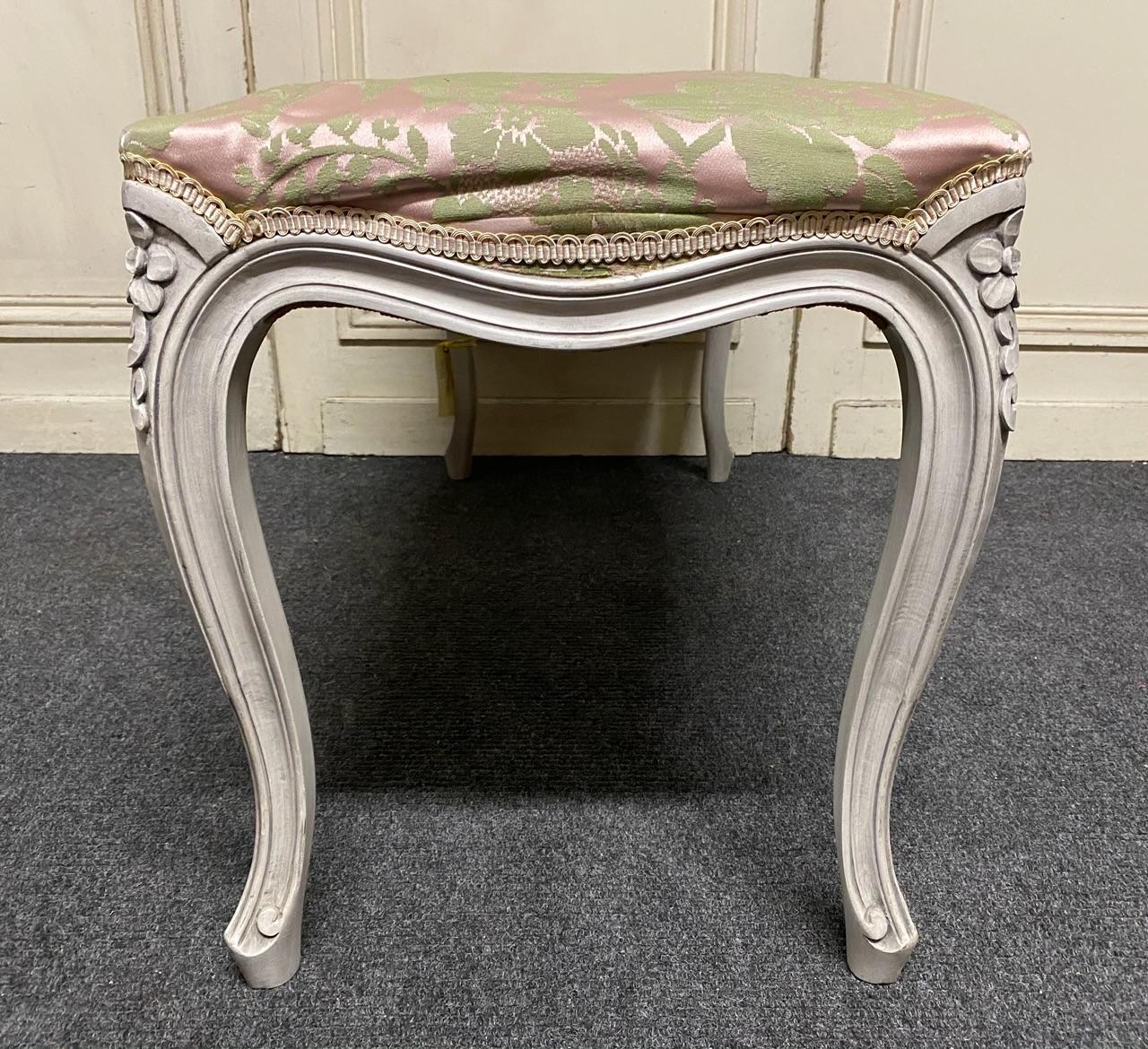 French Upholstered Duet Stool For Sale 3