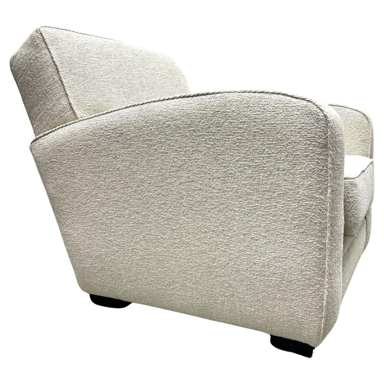 French Upholstered Lounge Chair Manner of Dominique