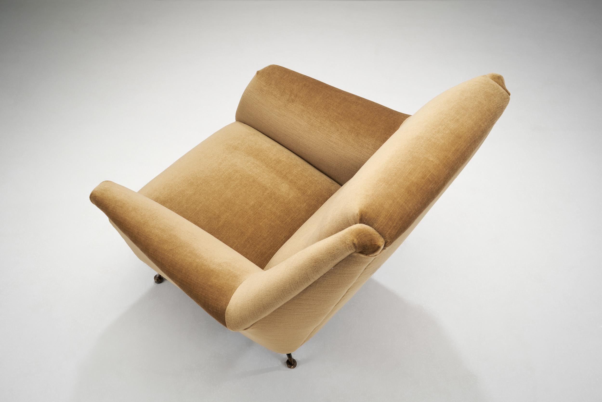 French Upholstered Lounge Chair with Footstool, France 1960s 6