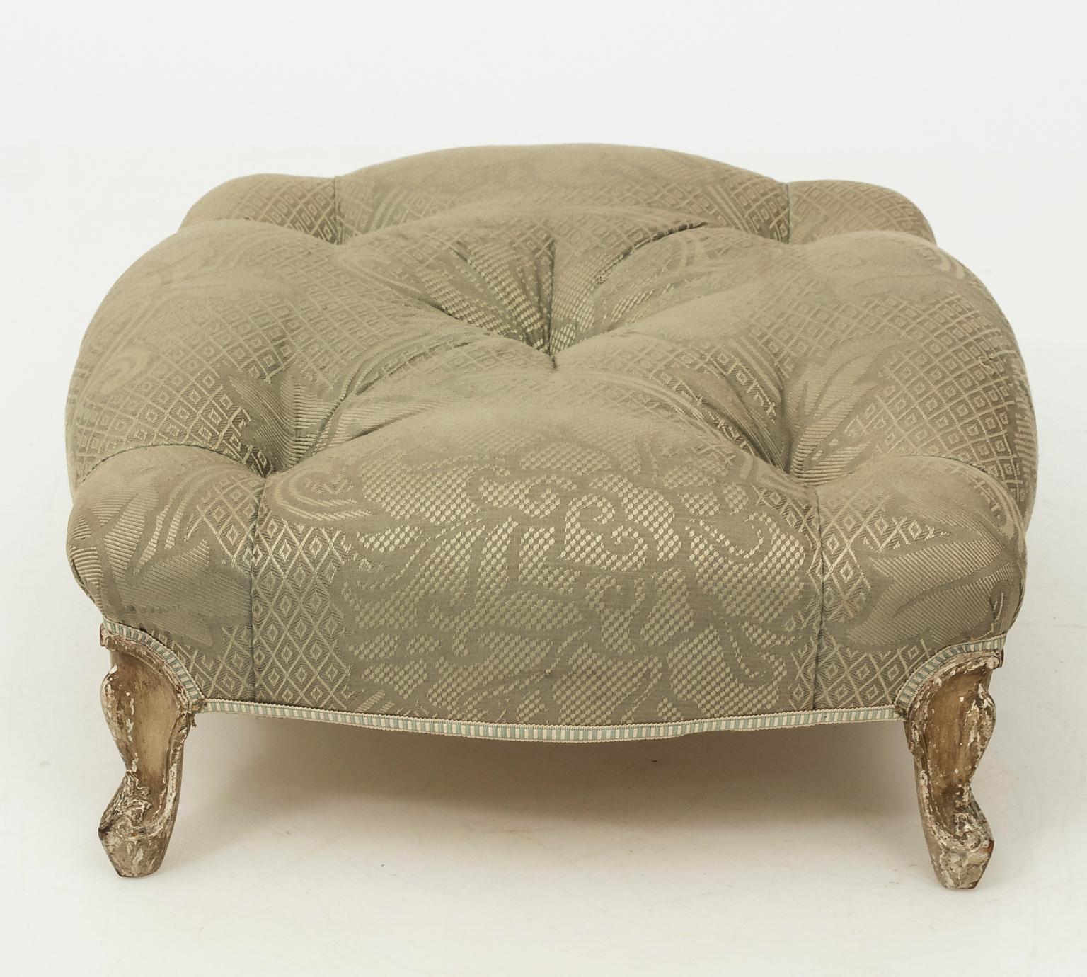 French Upholstered Ottoman For Sale 3