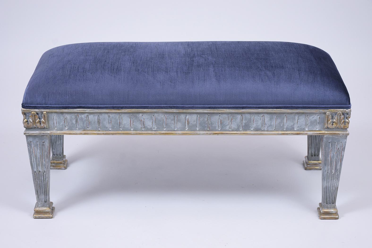 Late 20th Century French Empire Gilt Painted  Bench