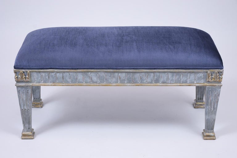 Late 20th Century French Empire Gilt Painted  Bench For Sale