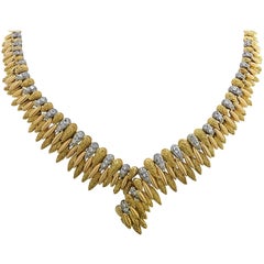French V-Shaped Diamond Necklace