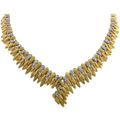 French V-Shaped Diamond Necklace